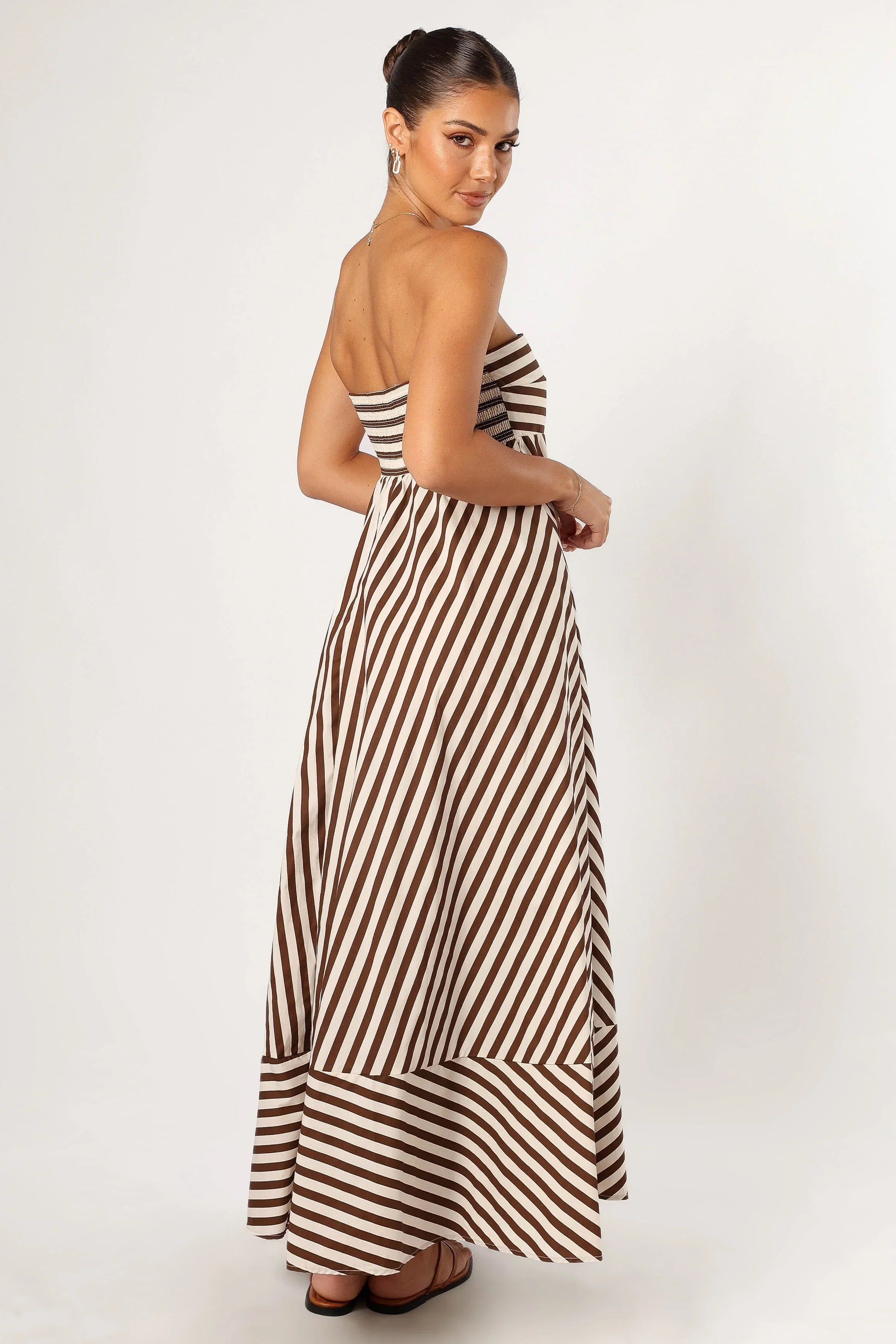 Bowie Strapless Maxi Dress Chocolate