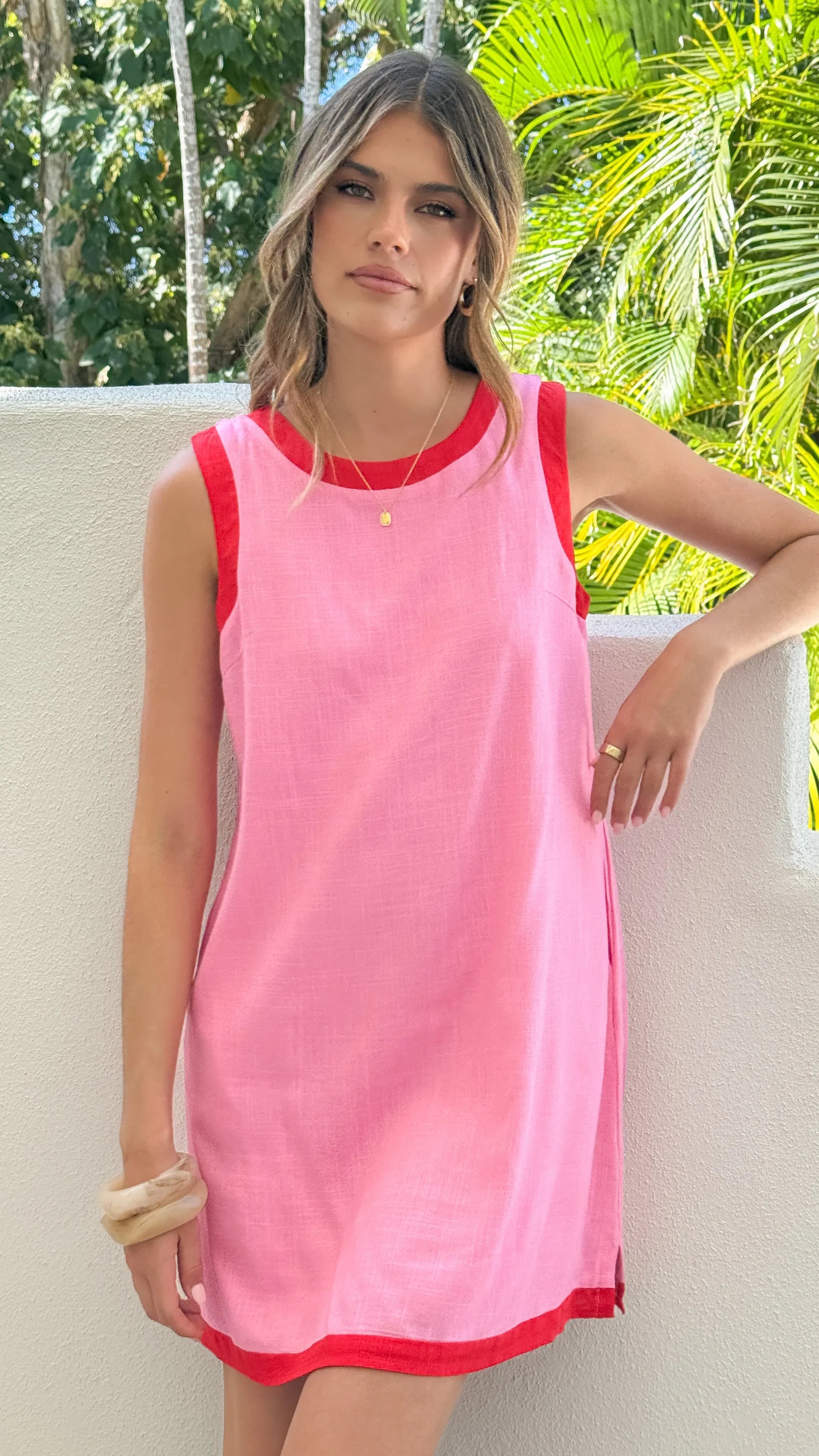Amara Mini Dress Pink Red