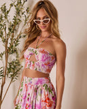 Moonpetal Smocked Floral Halter Top
