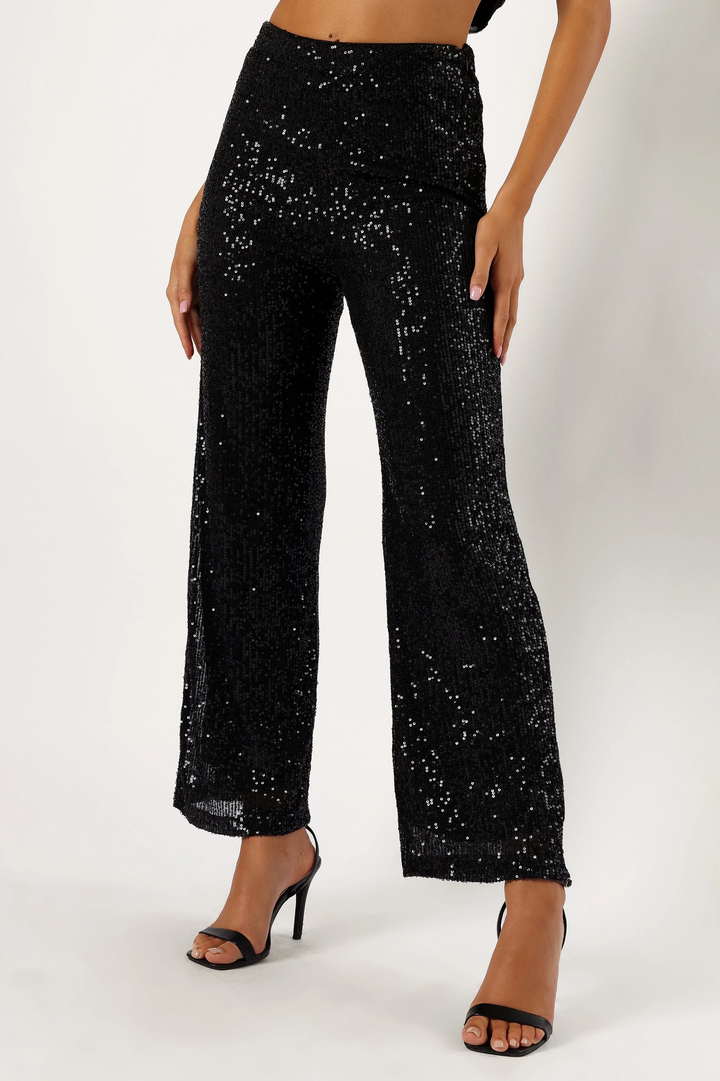 Lilianna Sequin Flare Pant Black