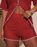 Mariela Contrast Coverup Crochet Shorts