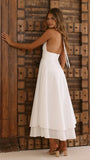 Kathy Halter Neck Maxi Dress White