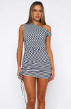 Trip Of A Lifetime Mini Dress Sky Choc Stripe