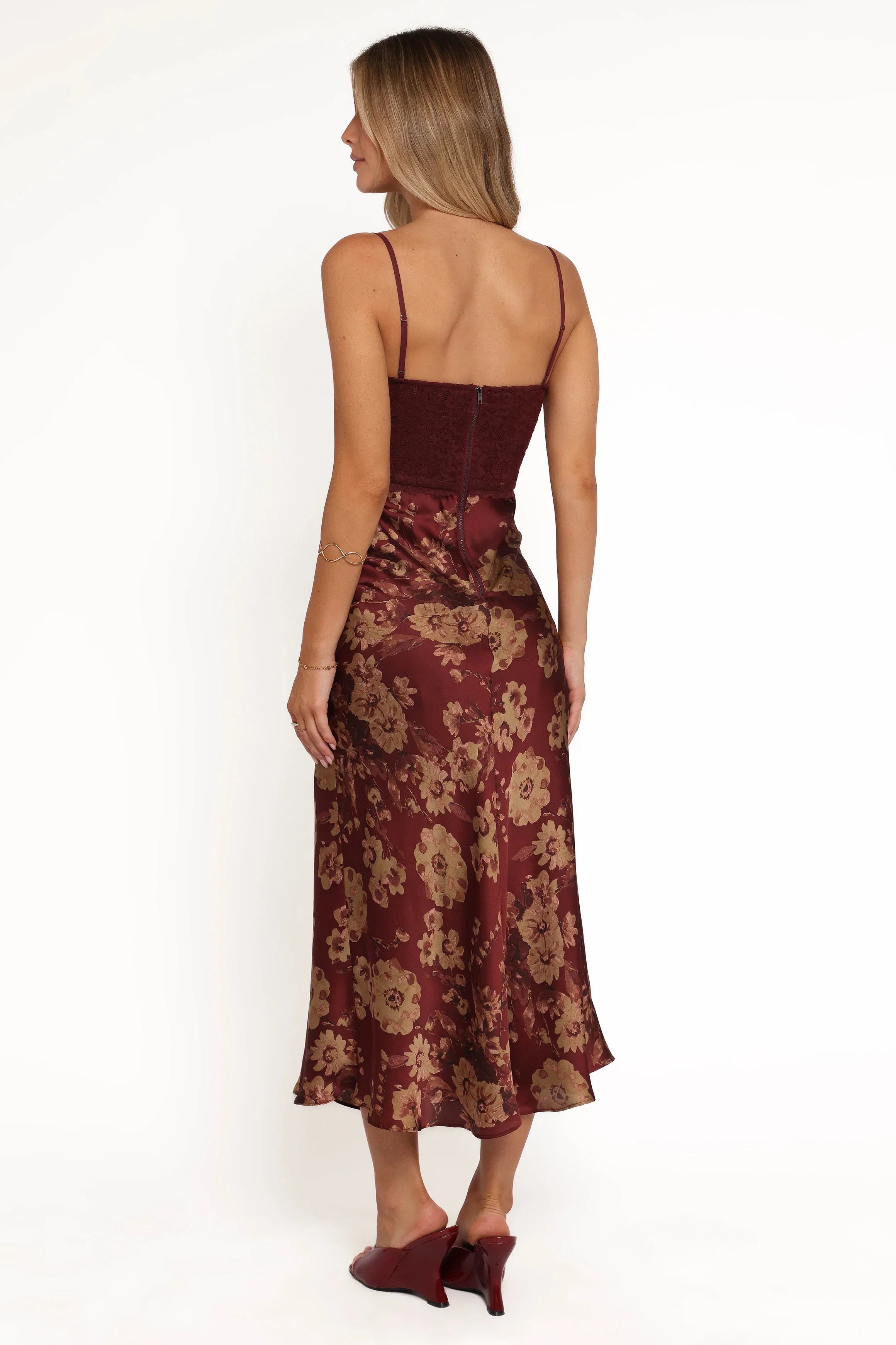 Shakira Midi Dress Bronzed Merlot