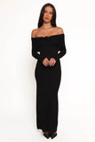 Pennie Maxi Dress Black Sequin Knit