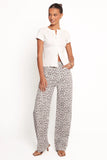 Leila Printed Wide Leg Jean Leopard