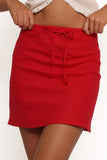 Sonni Linen Mini Skirt Red