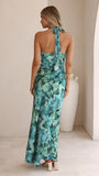 Oralia Maxi Dress Dark Green Floral