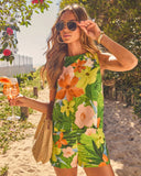 Sunset Orchid Tropical Print Shorts