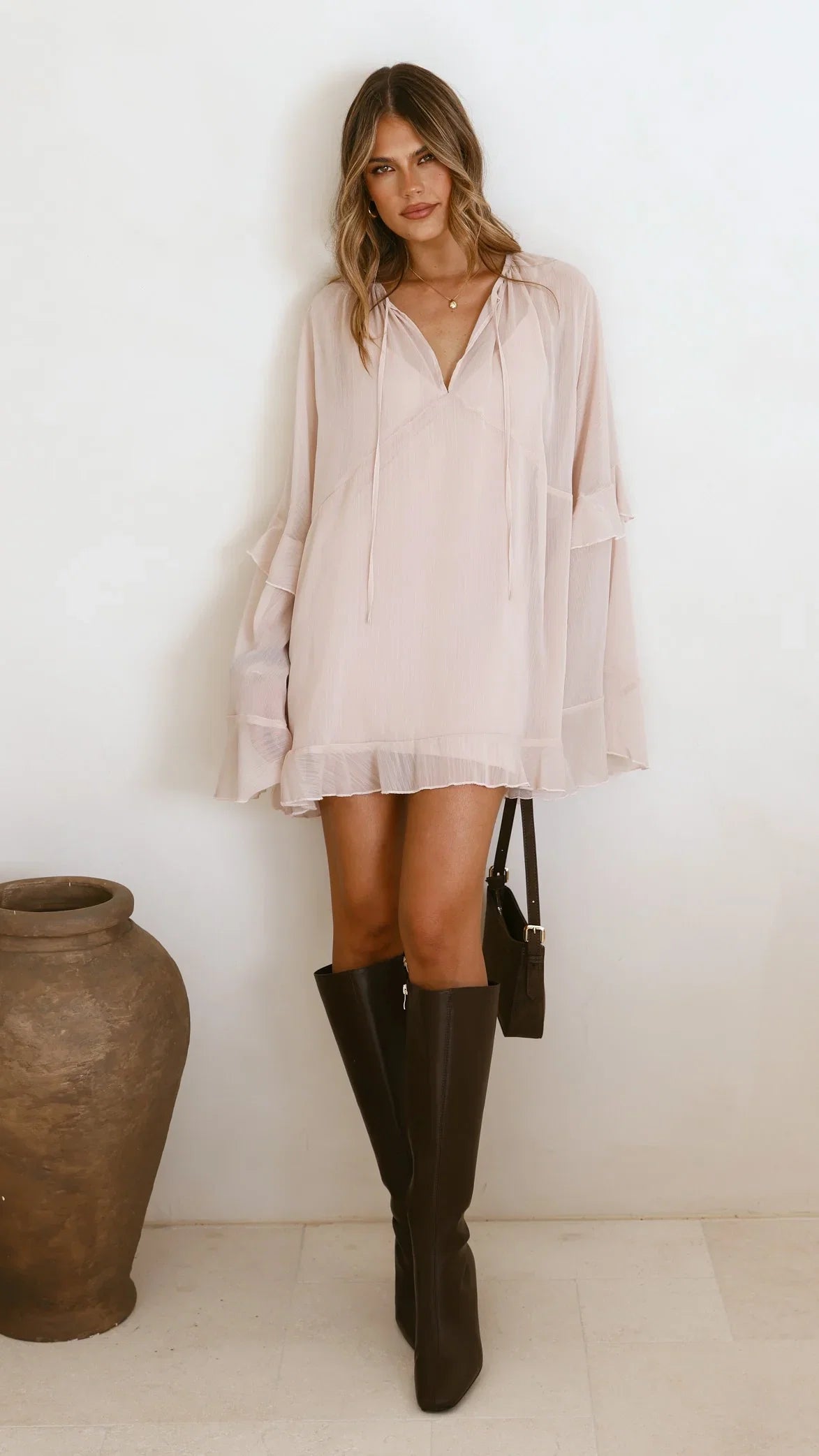 Leera Mini Dress Nude