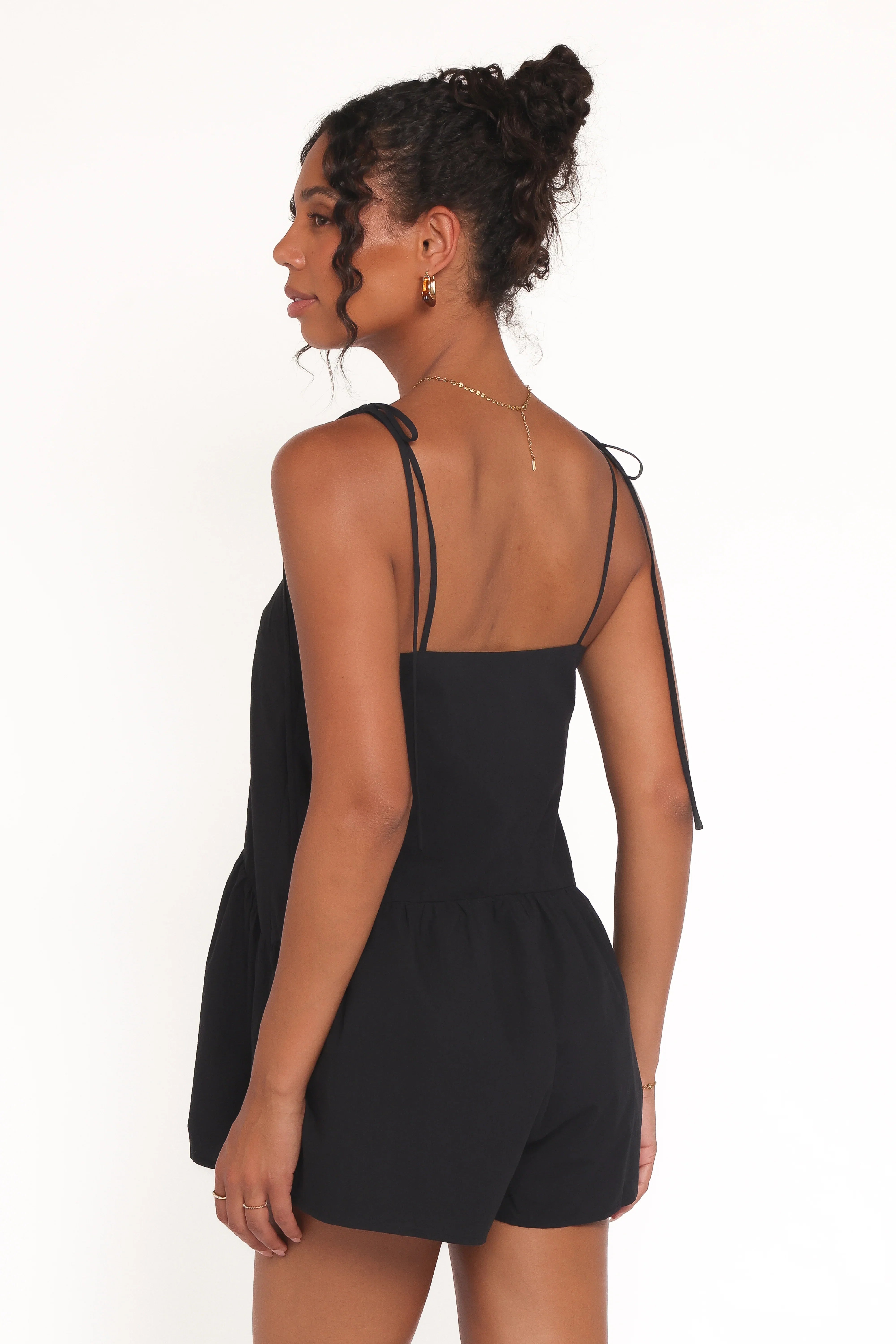 Rubie Tie Shoulder Romper Black