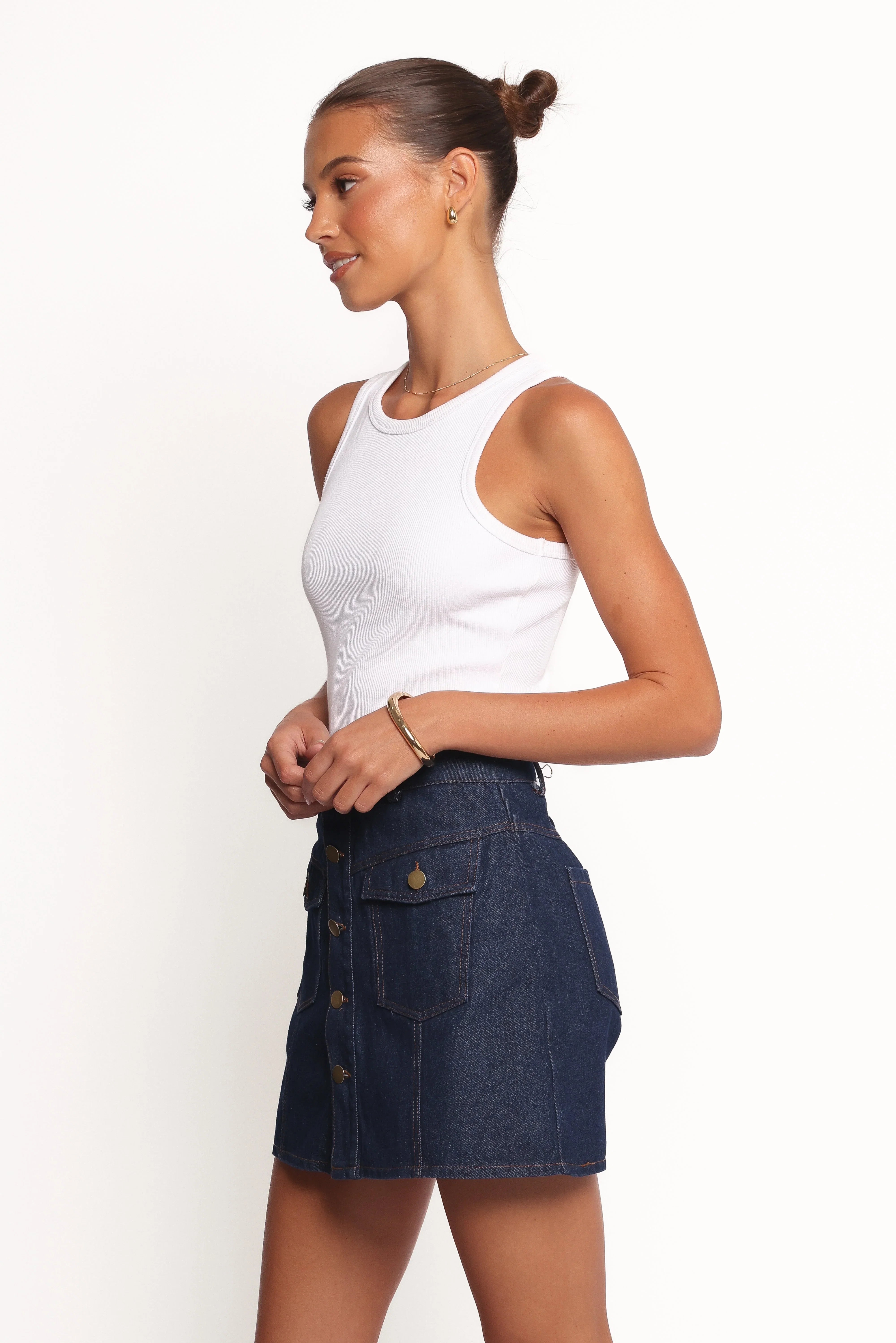 Presley Denim Skort Dark Denim