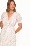 Mabella Midi Dress Peach Ditsy Floral