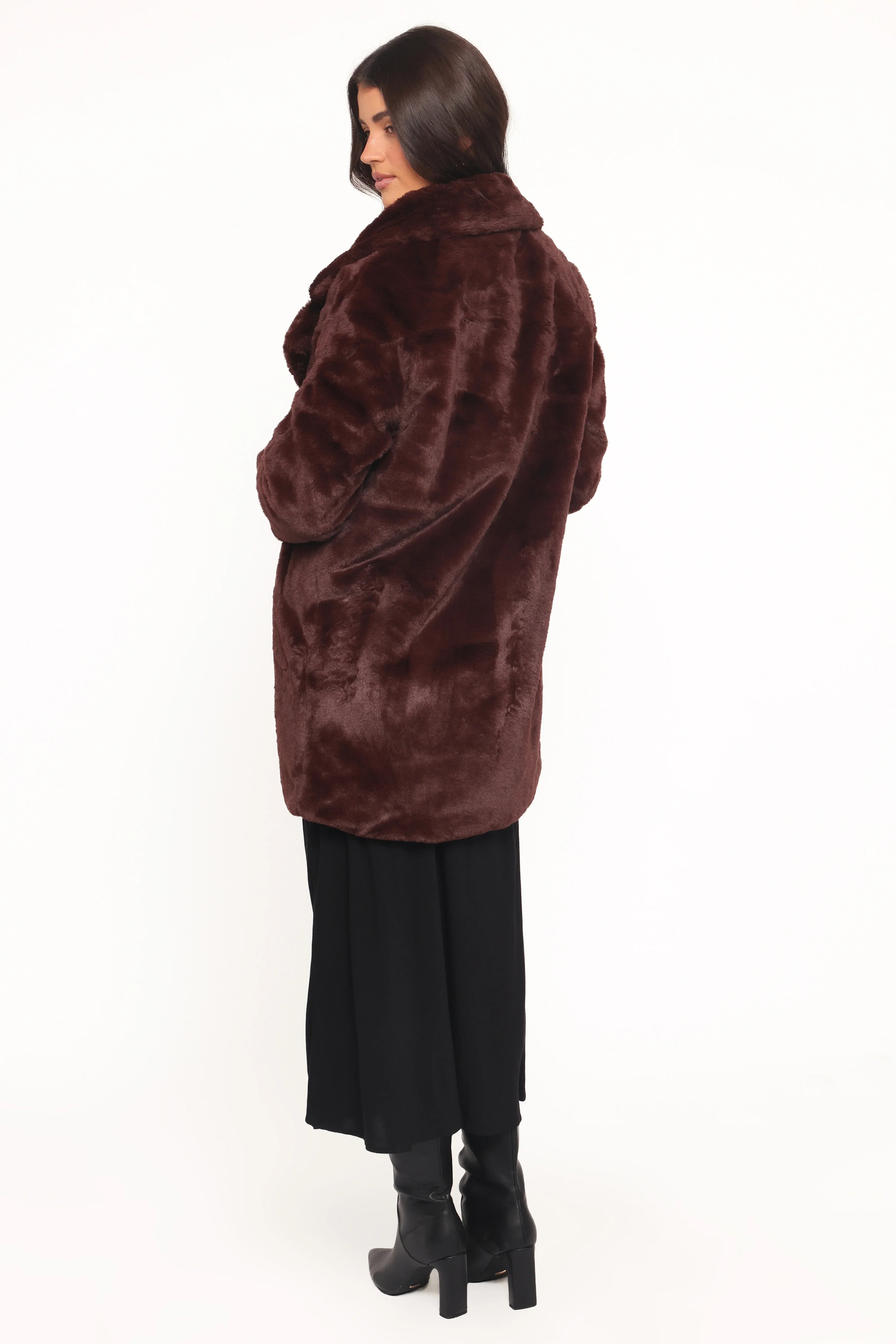 Meeka Faux Fur Jacket Burgundy