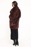 Meeka Faux Fur Jacket Burgundy