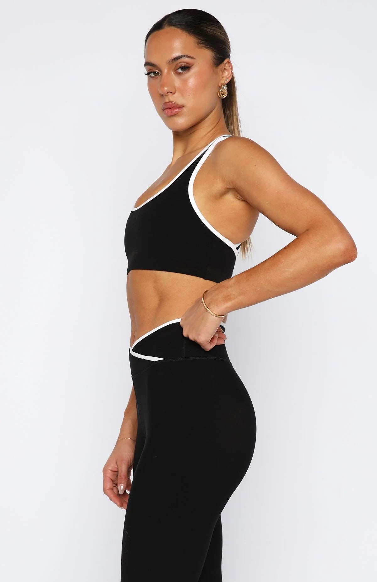 Mindset Sports Bra Black White