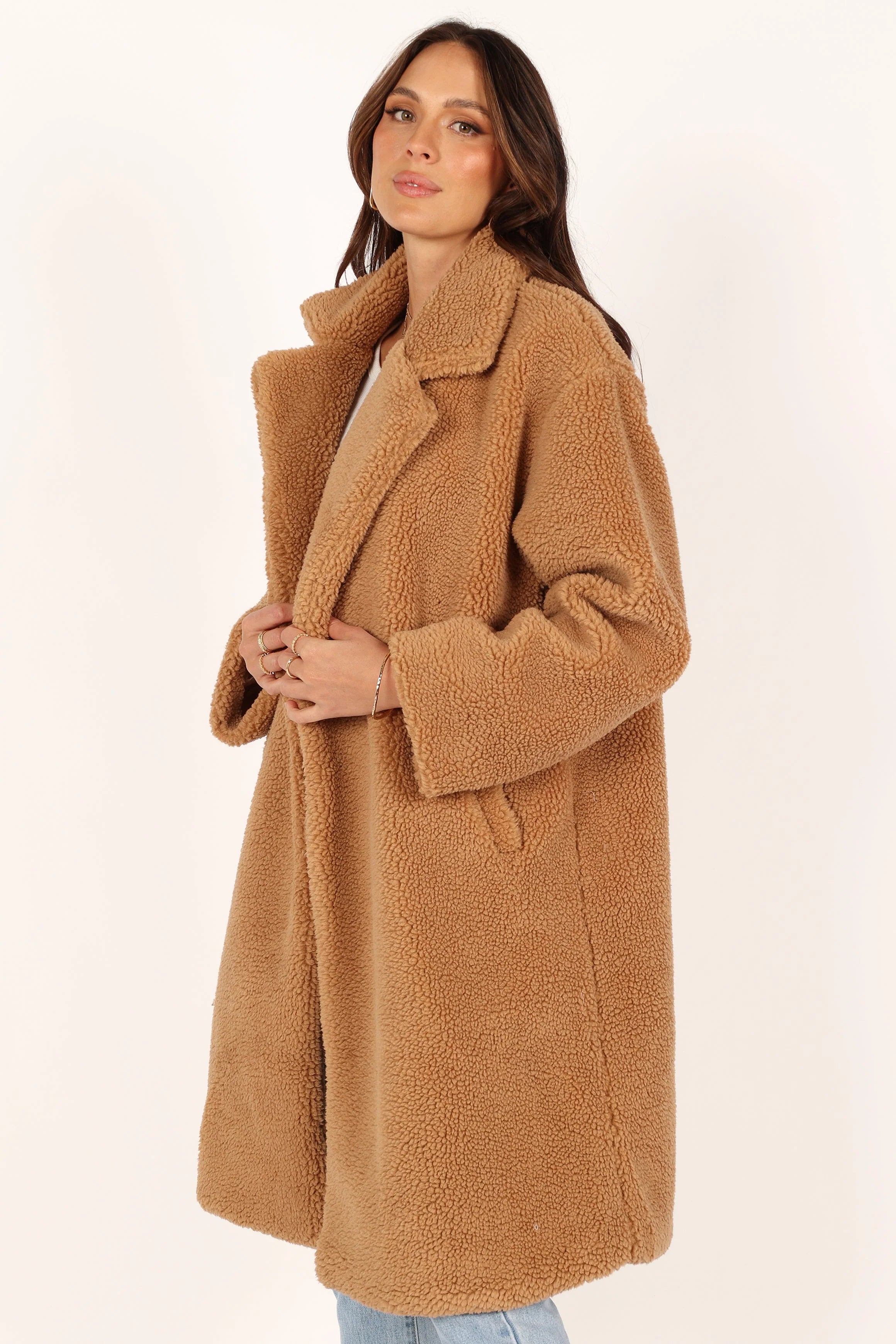 Beatrice Faux Fur Coat Camel