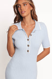 Crawford Short Sleeve Knit Dress Pale Blue