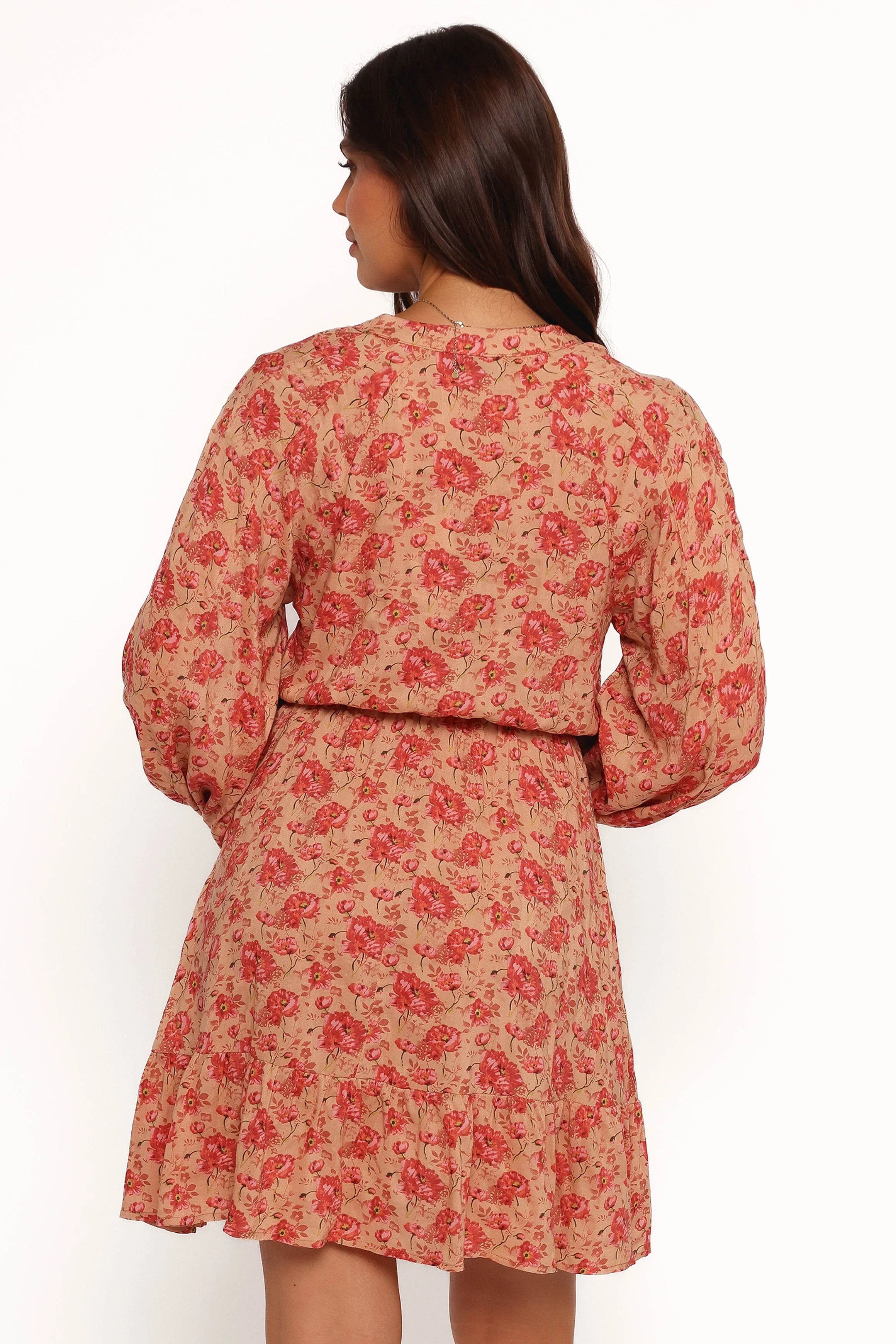 Marti Mini Dress Tan Floral