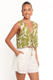 Valia Tie Top Green Floral