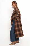 Maya Long Coat Brown Check