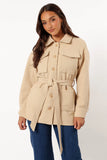 Arlow Tie Front Shacket Cream
