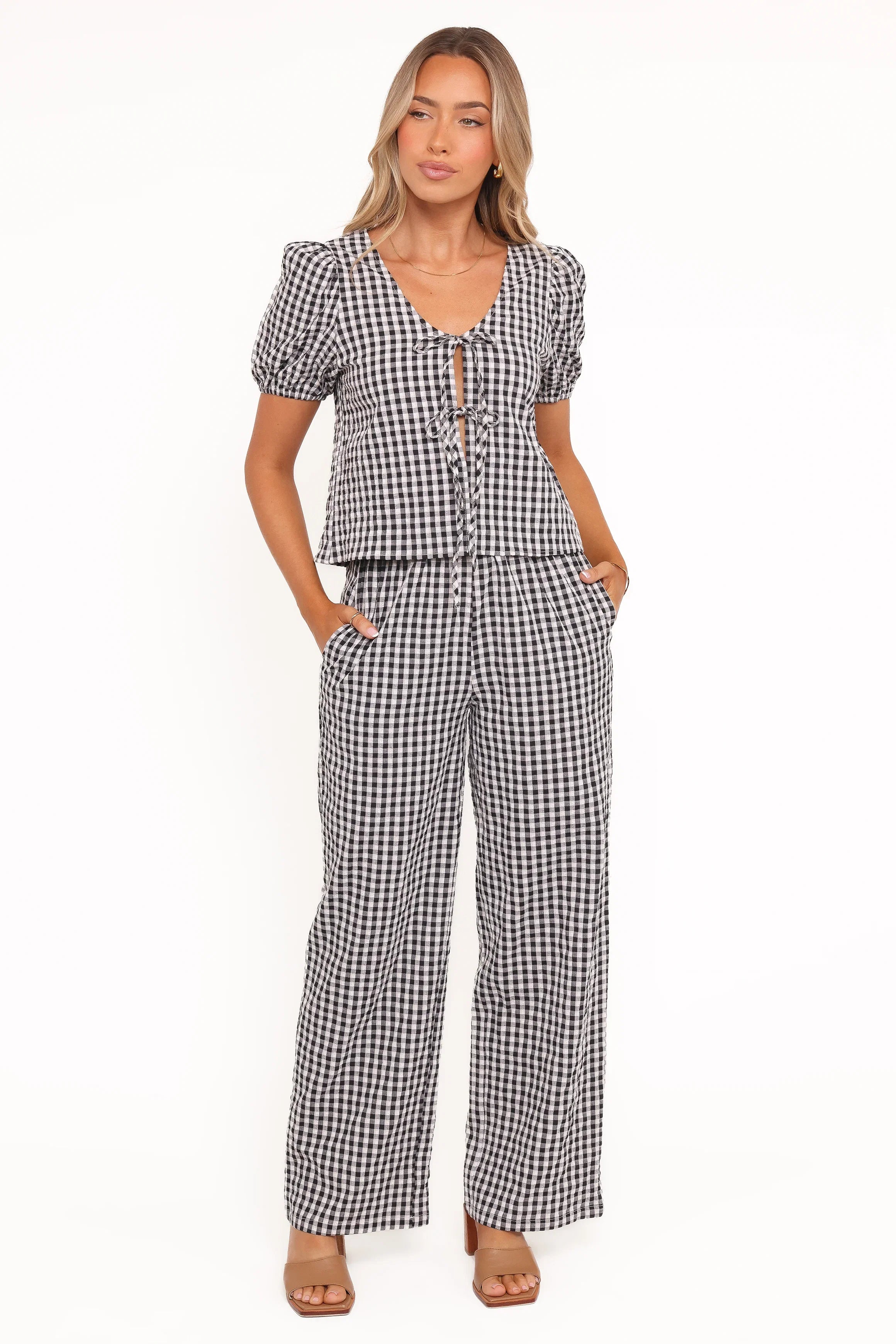 Hilda Pant Set Black Gingham