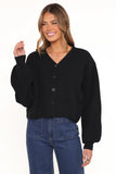Sybil Button Front Cardigan Black