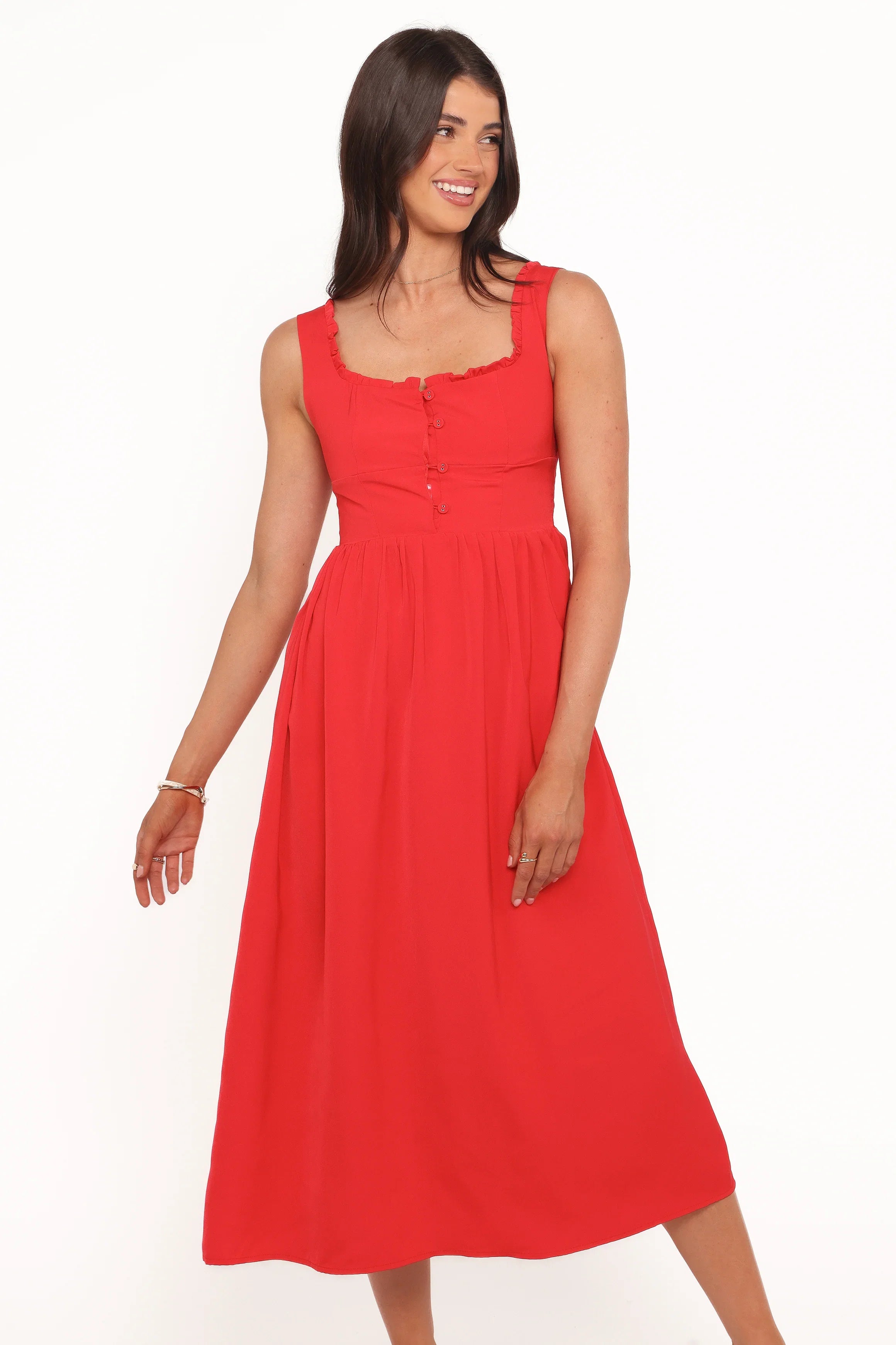 Melrose Midi Dress Red