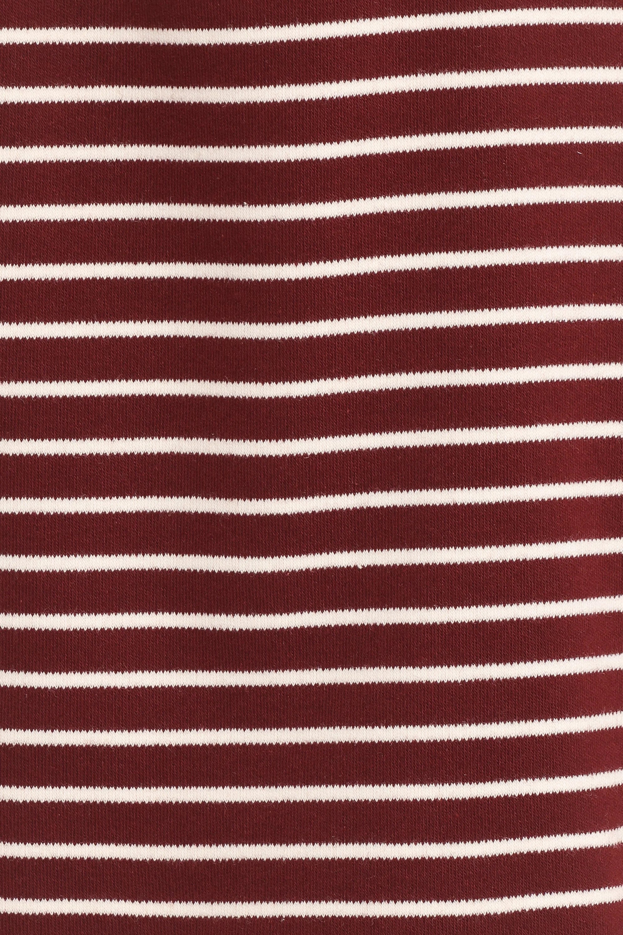 Hellen Stripe Short Set Burgundy Cream Stripe
