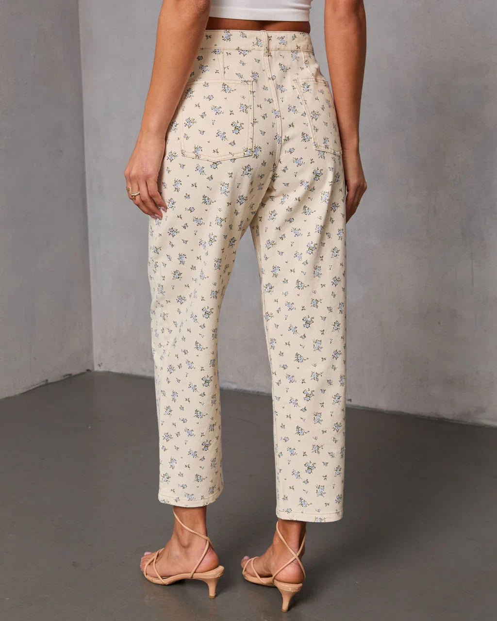 Prairie Bloom Floral Barrel Leg Pants