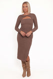 Laney Long Sleeve Midi Dress Olive
