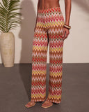 Paradise Ease Chevron Print Flare Leg Pants
