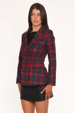 Juliette Blazer Red Plaid