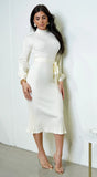 Harbin Sweater Midi Dress Ivory