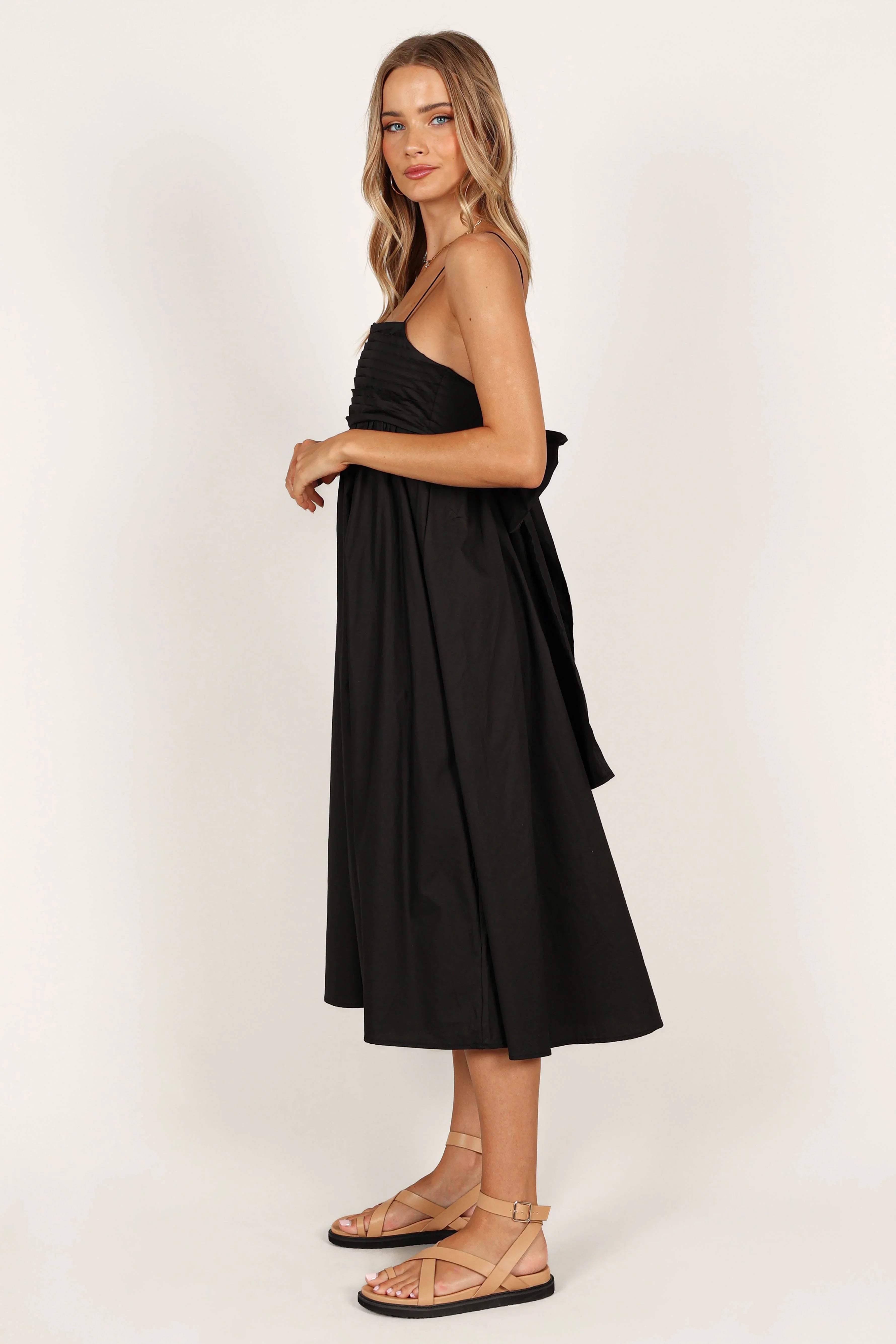 Alice Bow Back Midi Dress Black