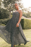 Achanti Pleated Maxi Dress Black Floral