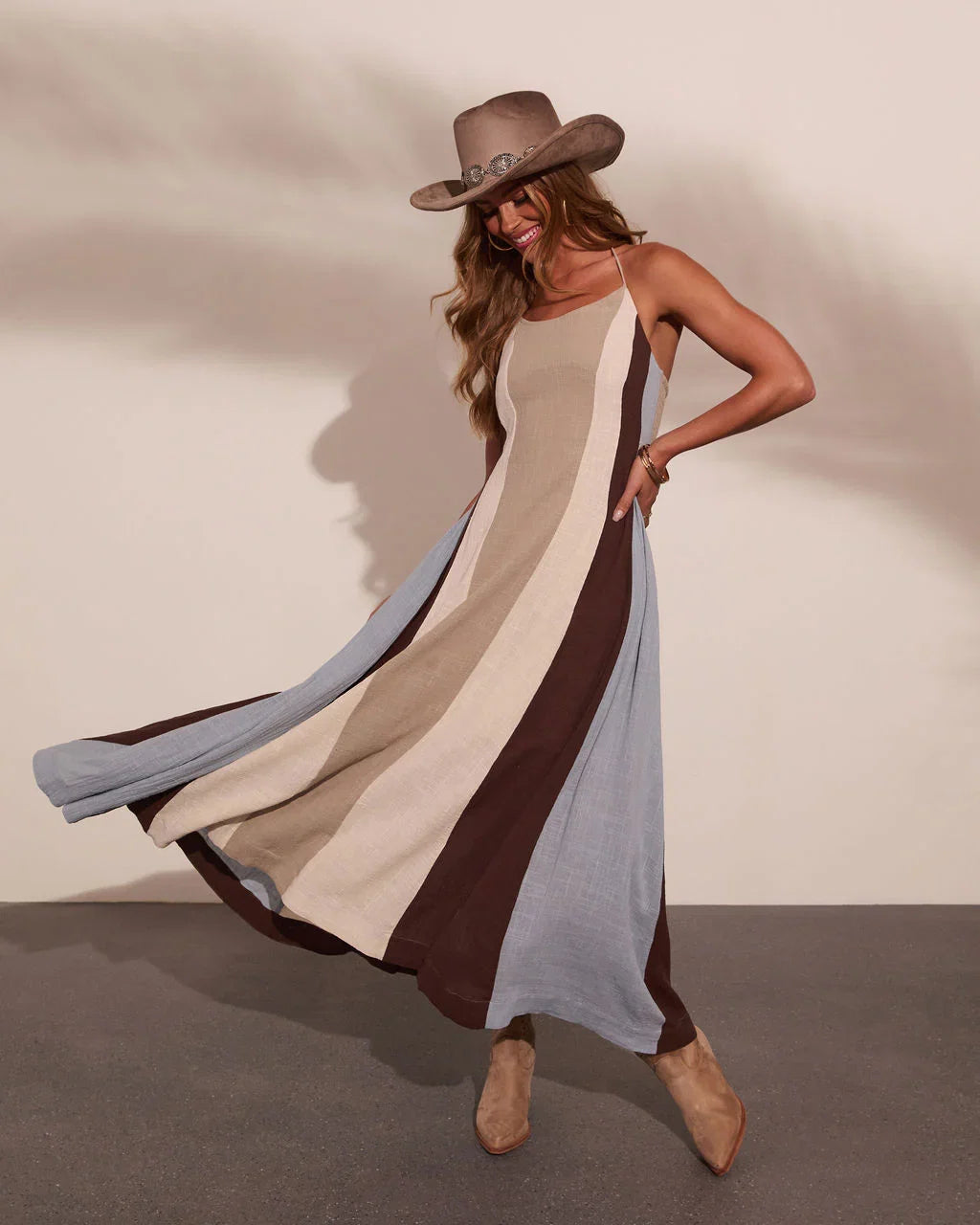Sunspell Darling Striped Color Block Maxi Dress