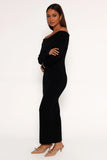 Archie Off the Shoulder Midi Dress Black