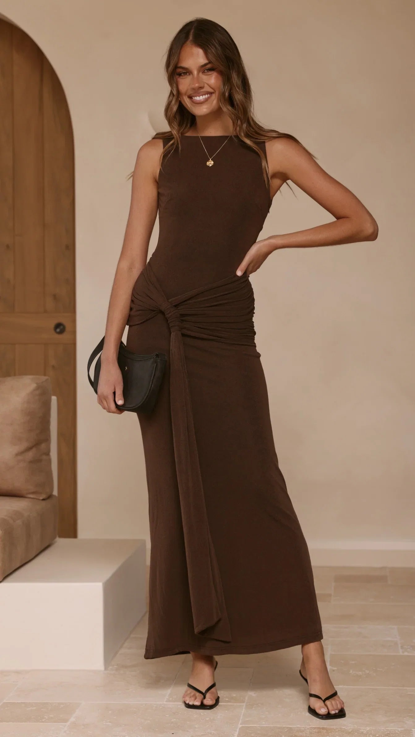 Kalaia Maxi Dress Chocolate