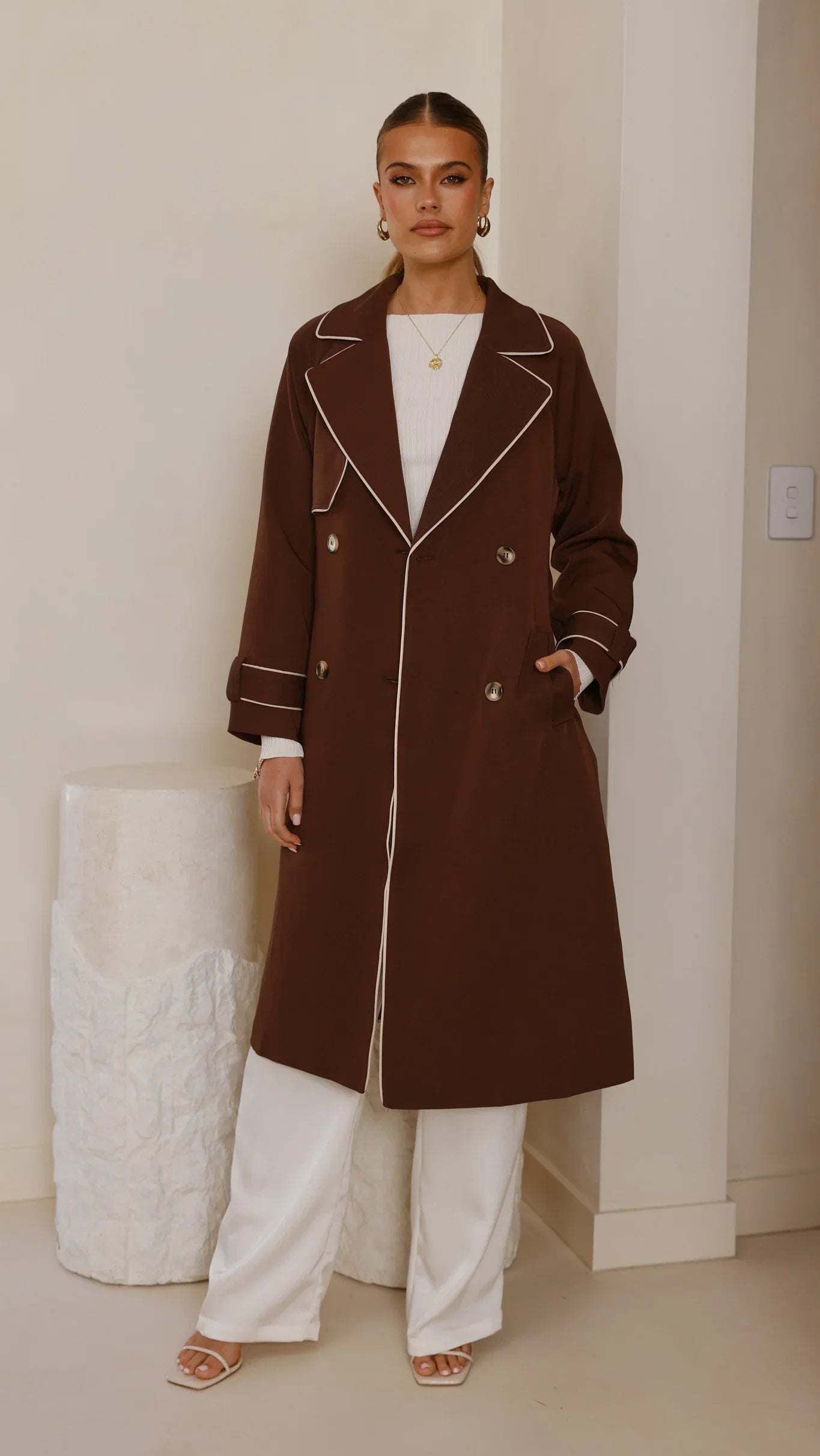 Blanca Trench Coat Espresso