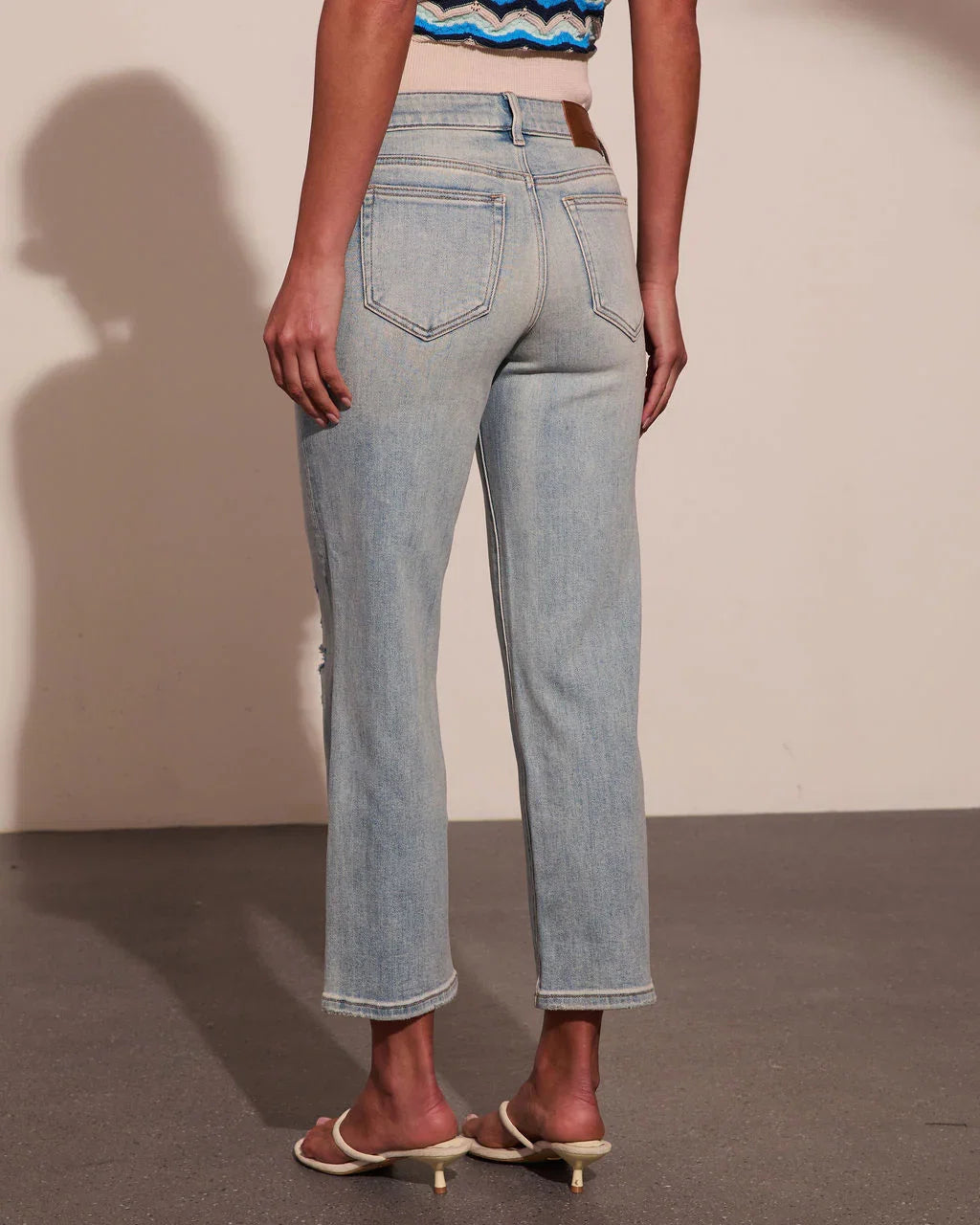 Nyelle Super Stretch Mid Rise Straight Leg Jeans
