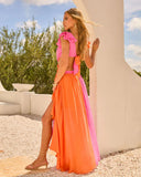 Solaya Cut Out Color Block Maxi Dress