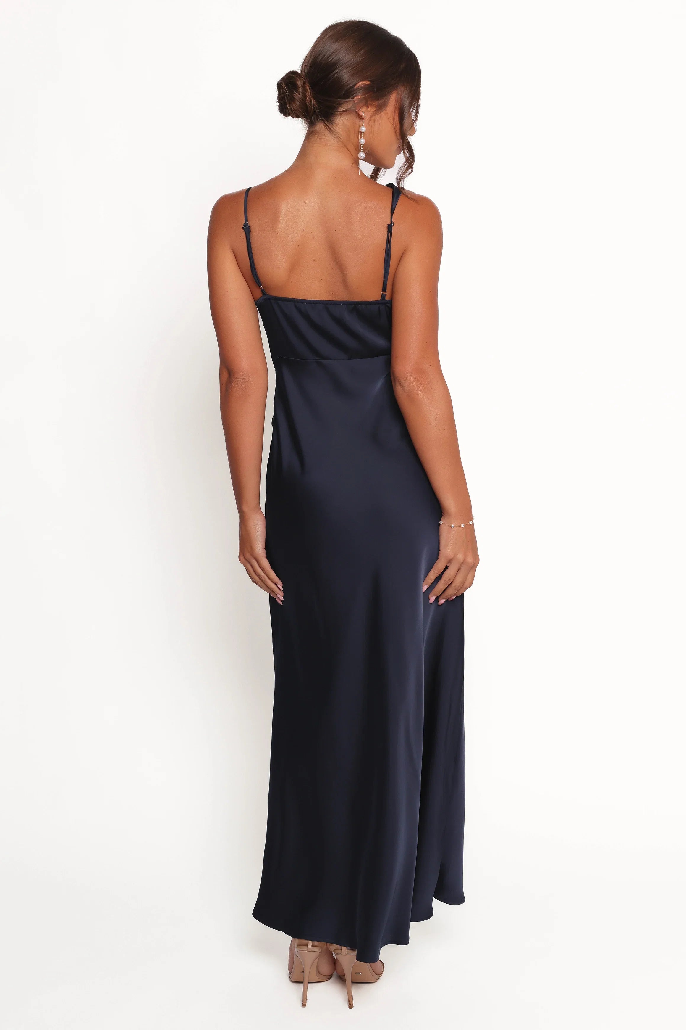 Anela Asymmetric Midi Dress Navy