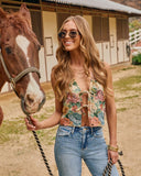 Garden Path Boho Floral Tapestry Flyaway Top