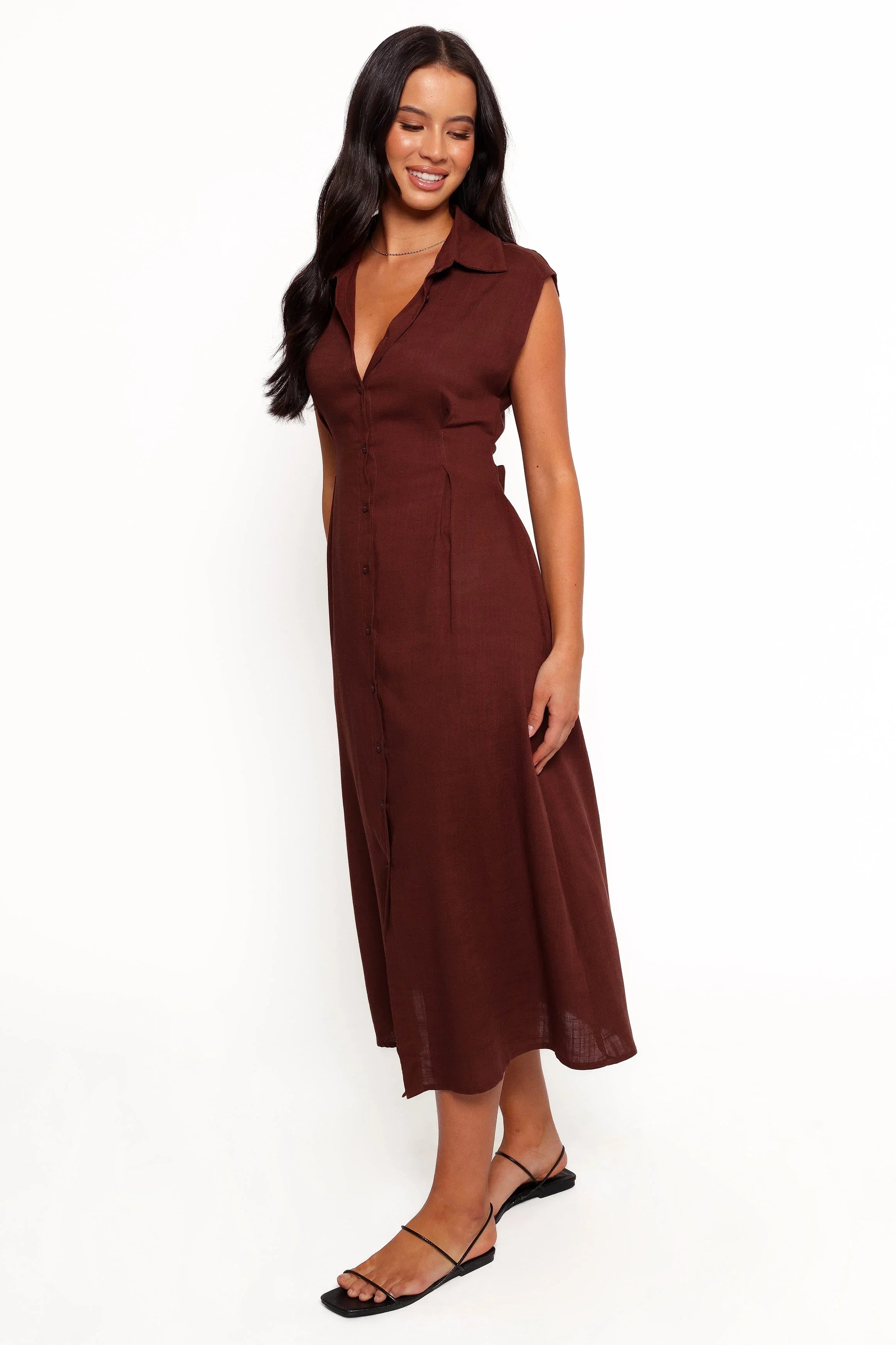Cami Midi Dress Chocolate Brown