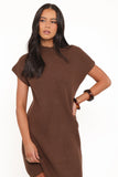Wright Knit Mini Dress Chocolate Brown