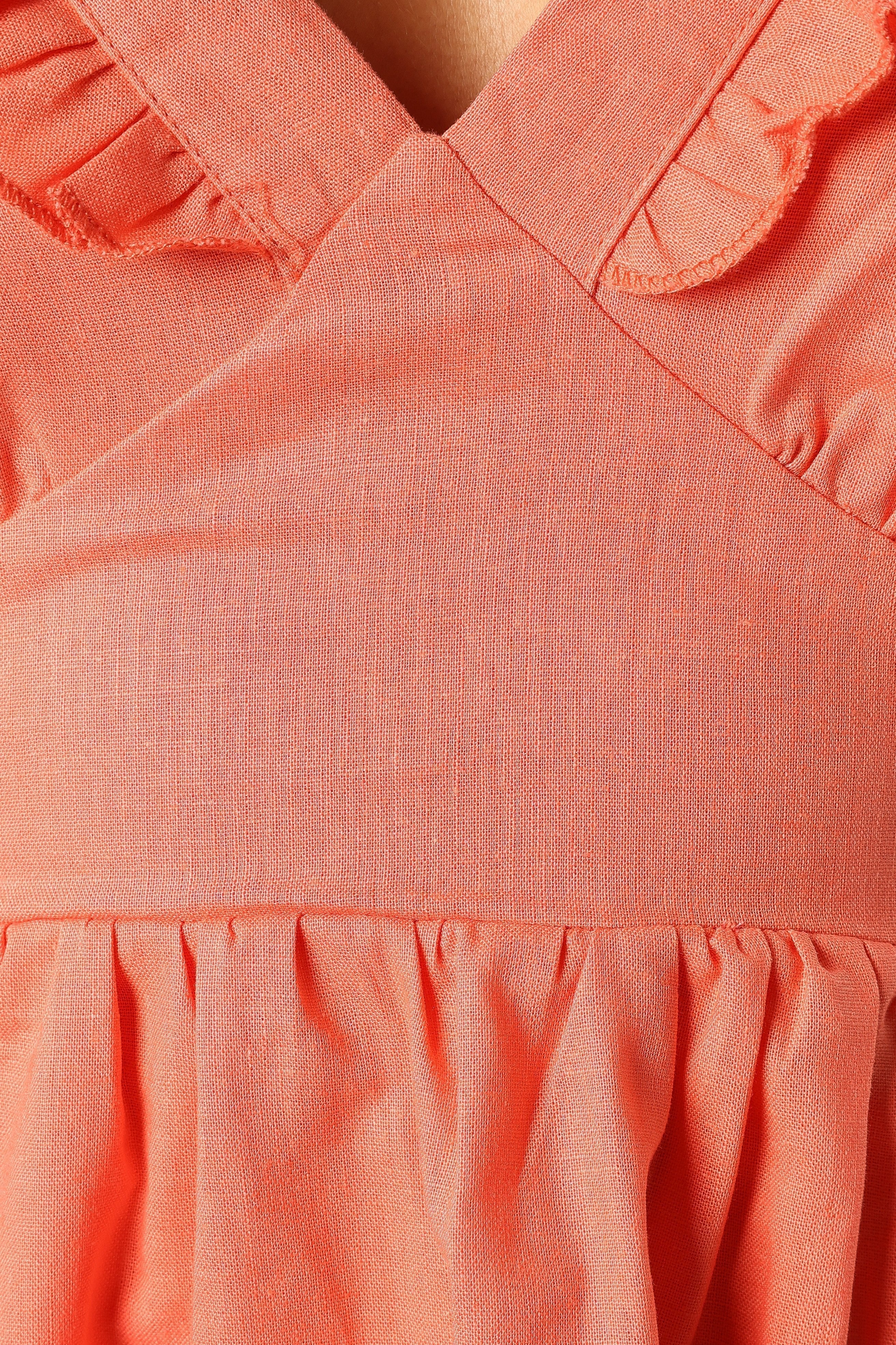Rowan Frill Mini Dress Coral