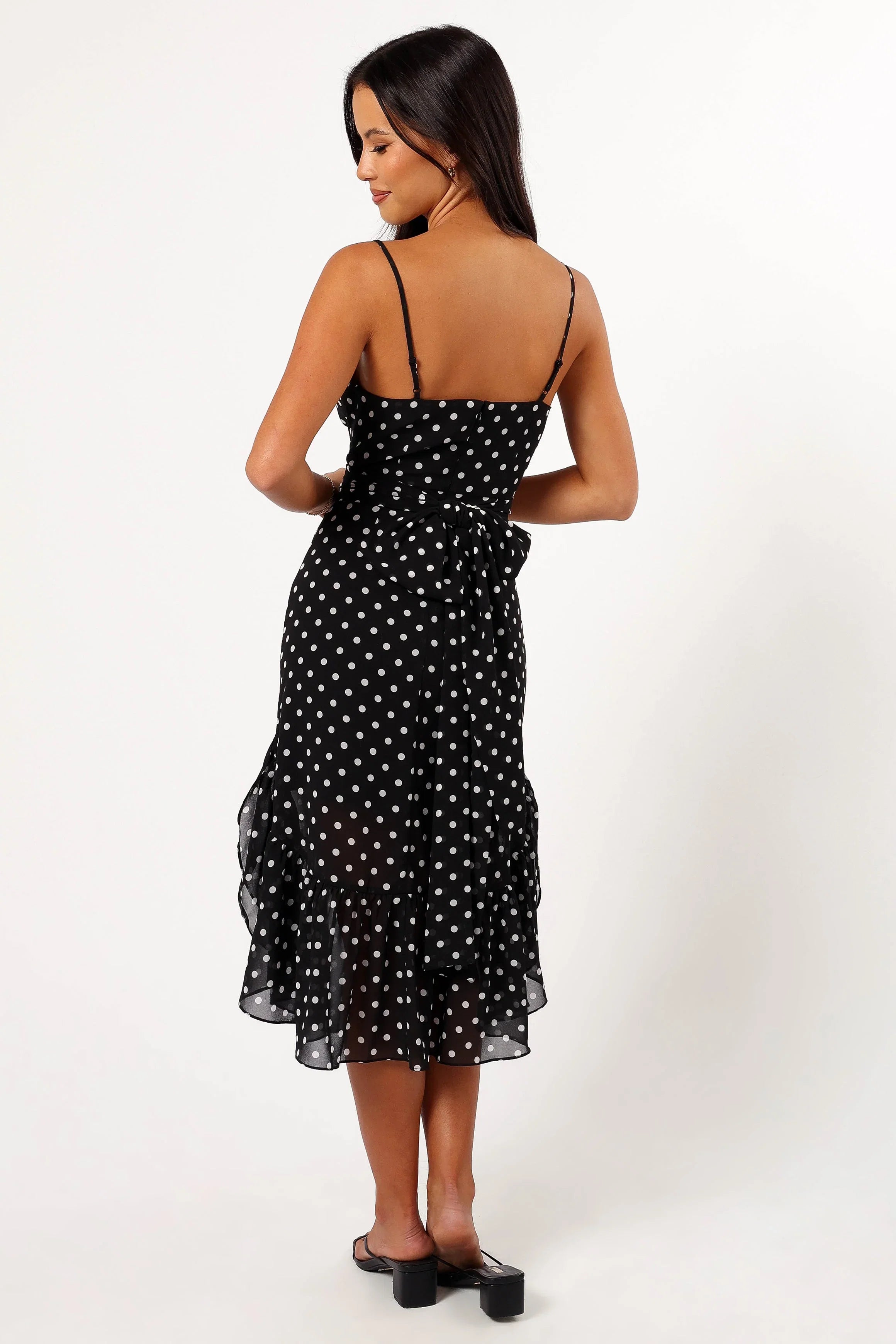 Francesca Midi Dress Black Polka Dot