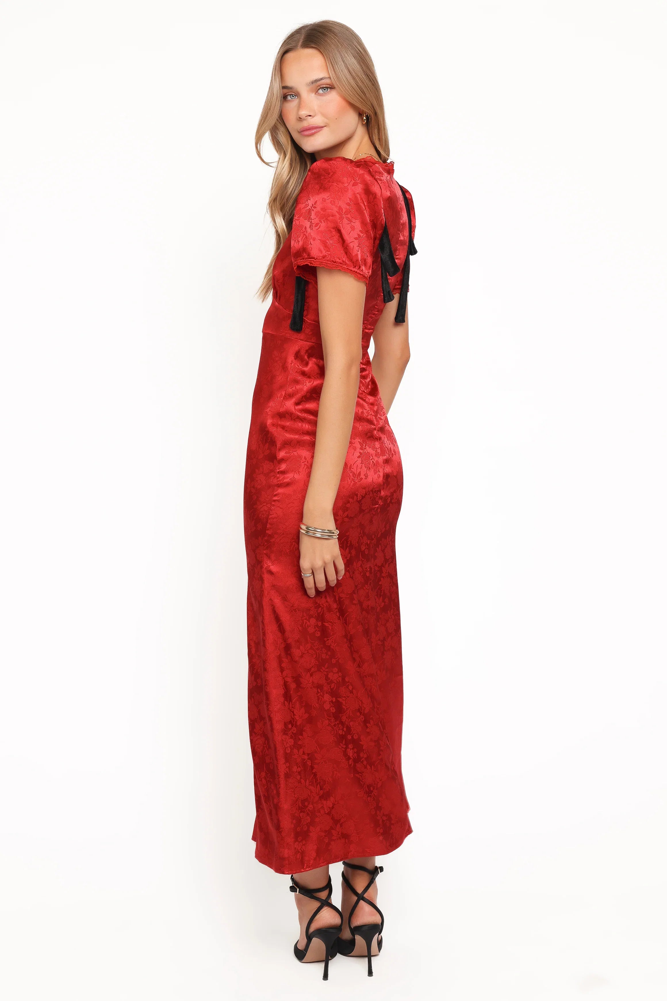 Lomandra Maxi Dress Red Jacquard